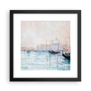 Poster in een zwarte lijst - Achter het water, achter de mist - 30x30 cm