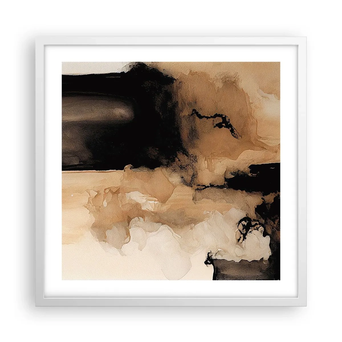 Poster in een witte lijst - Intrigerende abstractie - 50x50 cm