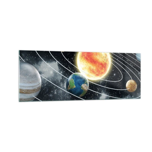 Schilderen op glas - Kosmische dans - 140x50 cm