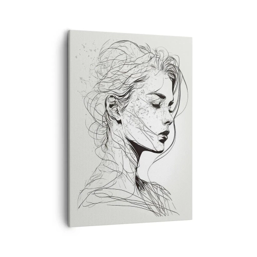 Schilderen op canvas - Portret in gedachten - 50x70 cm