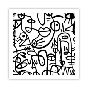 Poster - Gezichten en luchtspiegelingen - 60x60 cm