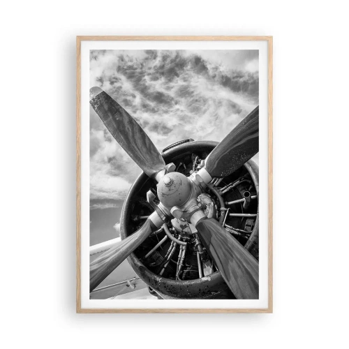 Een poster in een licht eiken lijst - Veroveraar van de lucht - 70x100 cm