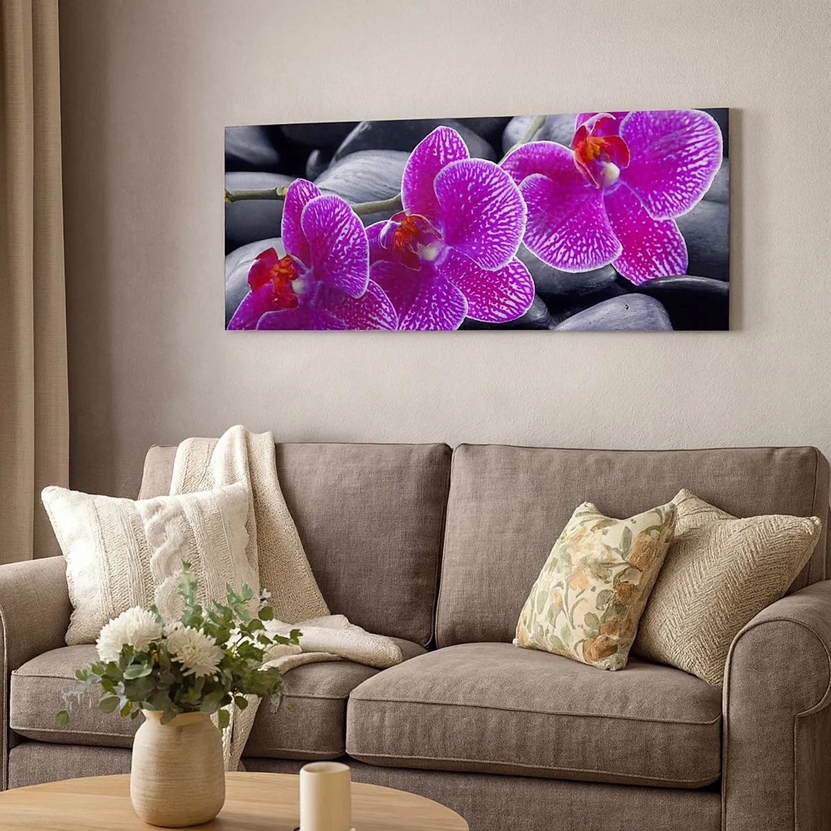 Schilderen op canvas - De stenen gloeiden van verrukking - 100x40 cm