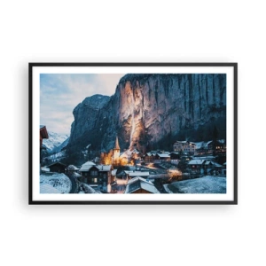 Poster in een zwarte lijst - De stralende geest van de winter - 91x61 cm