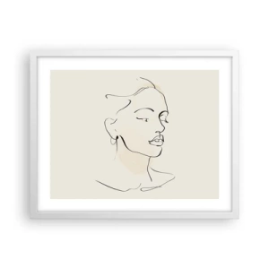 Poster in een witte lijst - Een bepaalde lijn - 50x40 cm