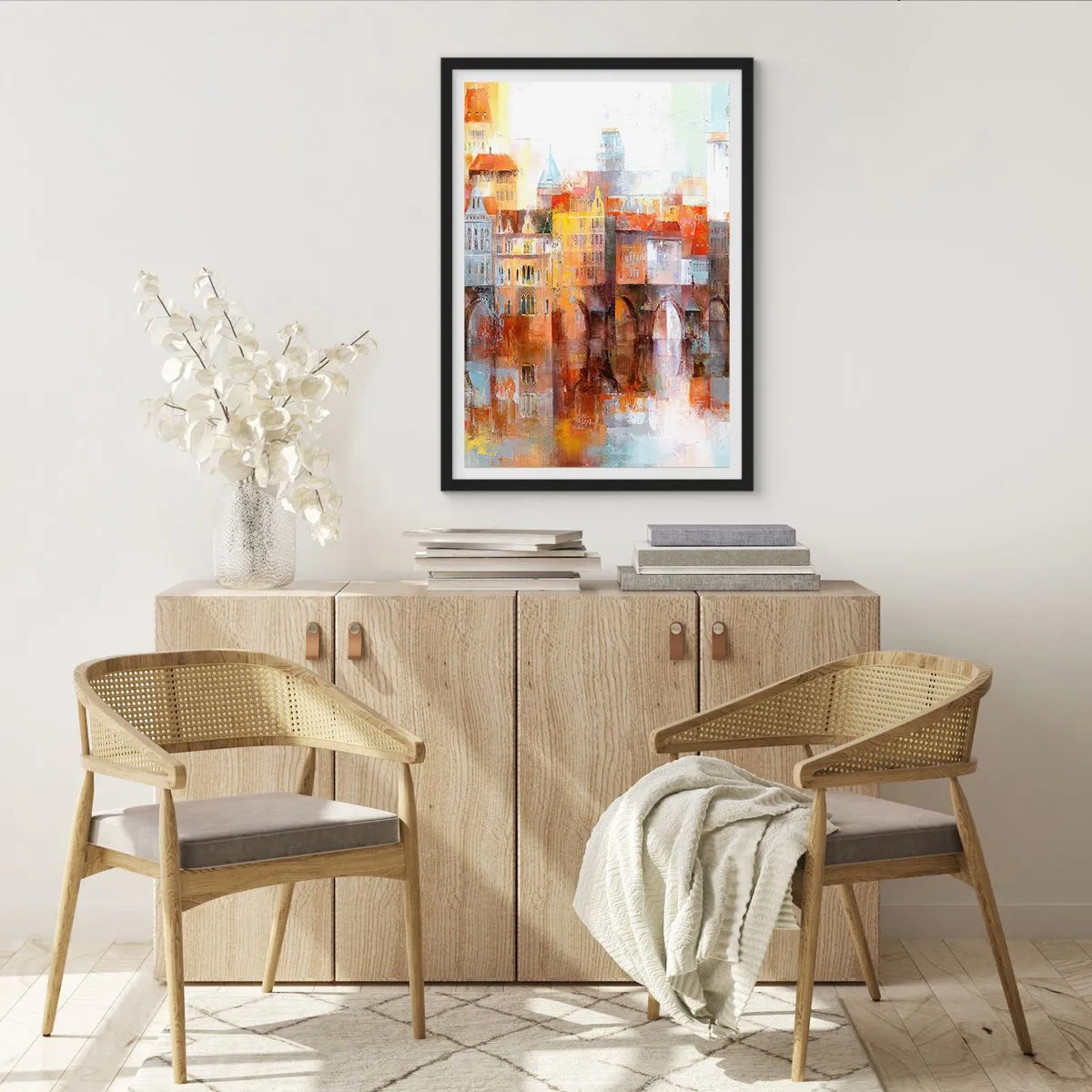 Poster in een zwarte lijst - Ook onder de brug is het mooi - 61x91 cm