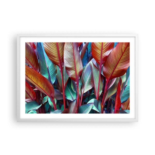 Poster in een witte lijst - Een kleurrijk struikgewas - 70x50 cm