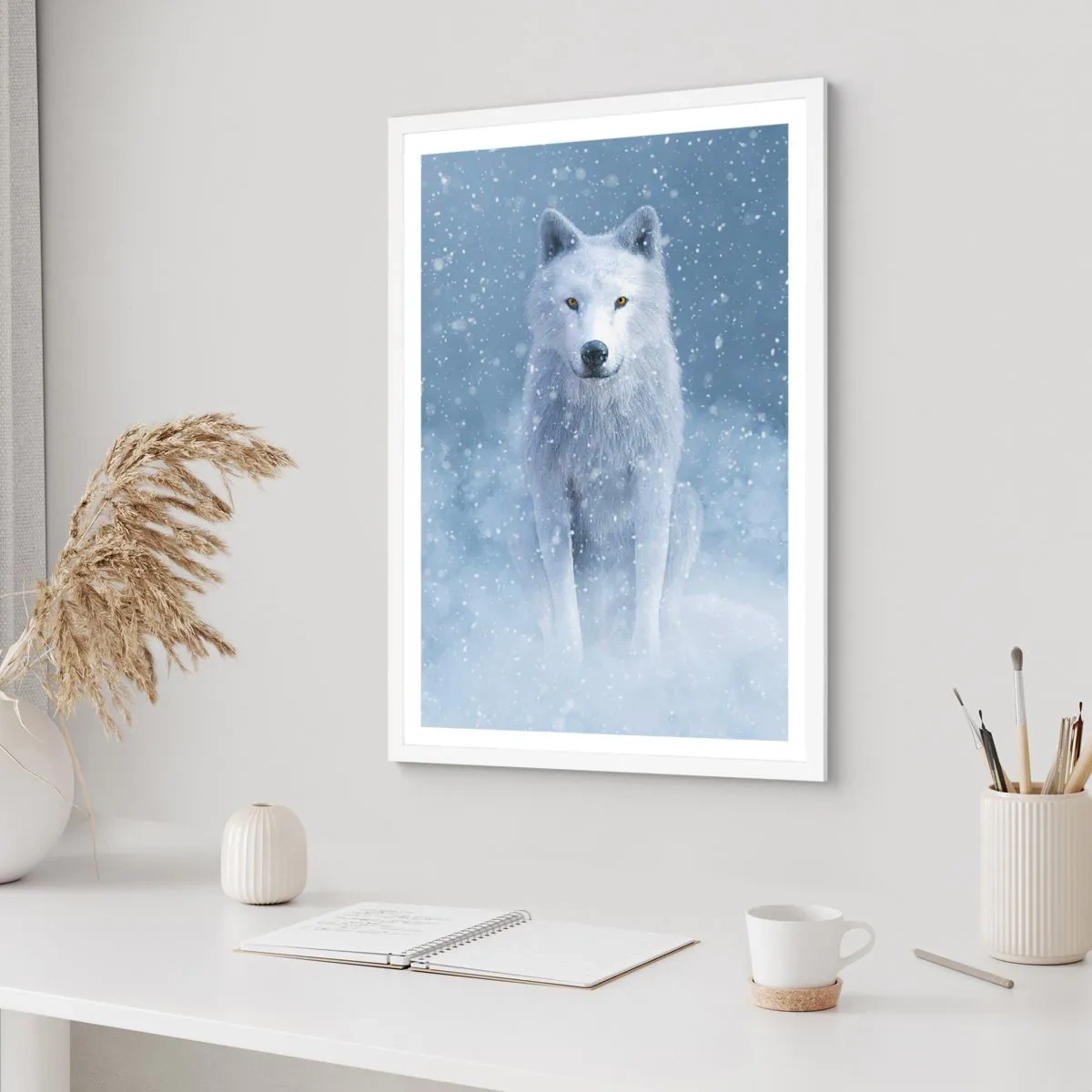 Poster in een witte lijst - In winterse sferen - 30x40 cm