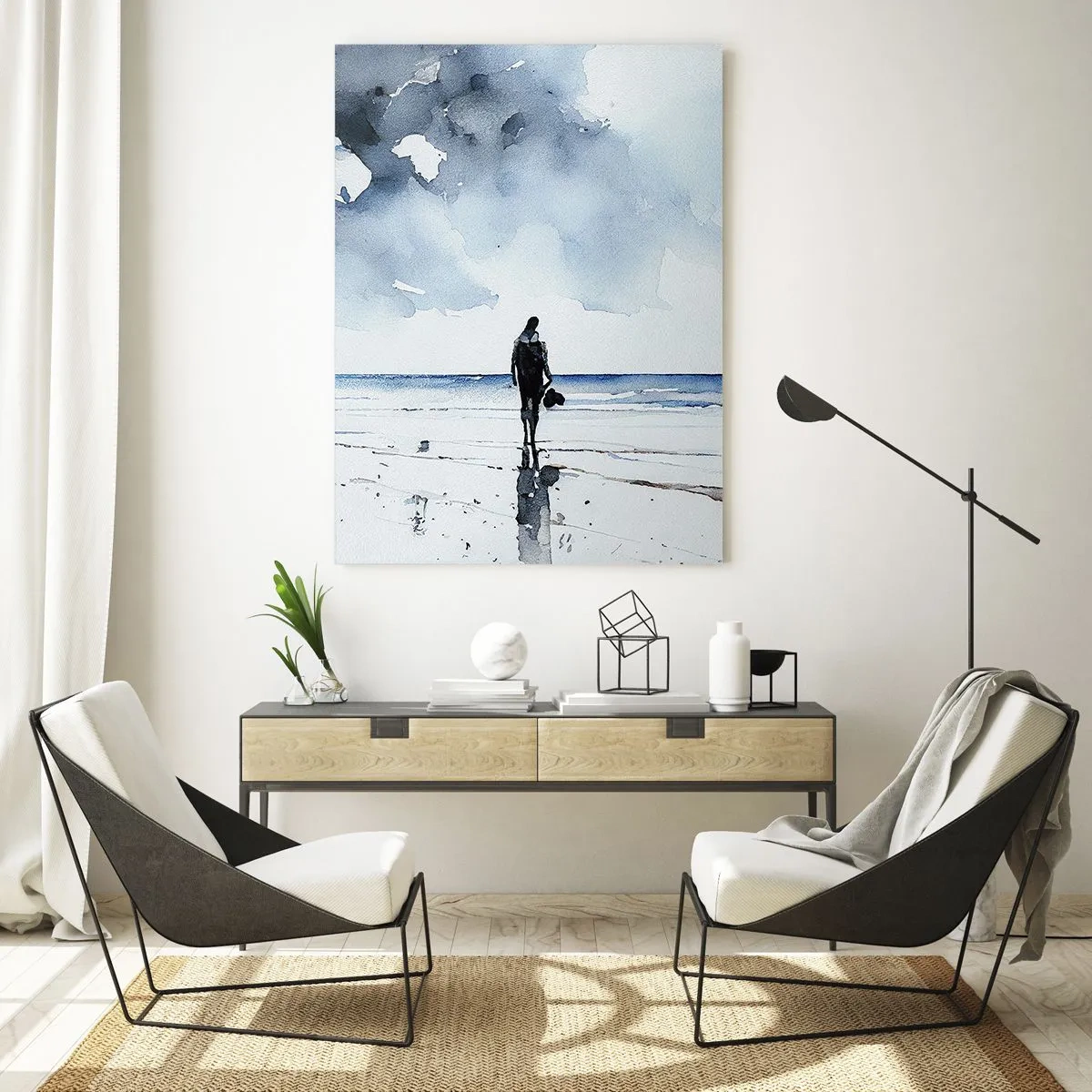 Schilderen op glas - Gesprek met de zee - 70x100 cm