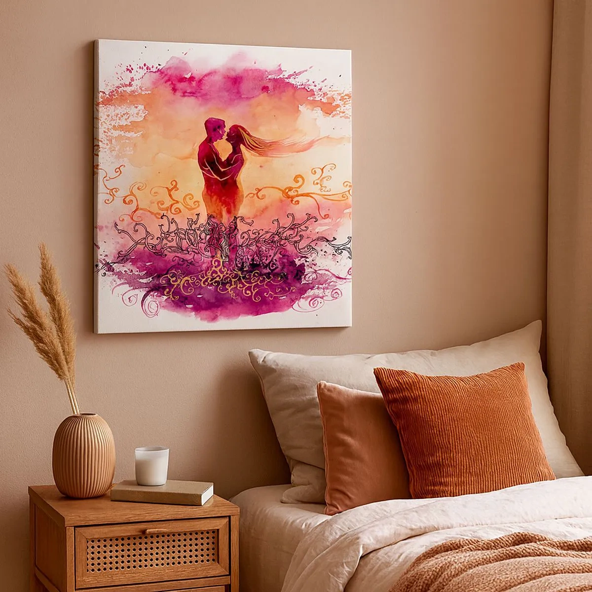 Schilderen op canvas - Een hart! Ik heb zo weinig nodig... - 30x30 cm