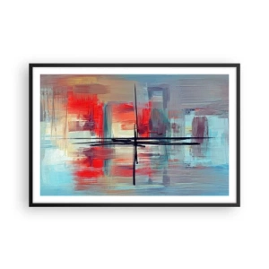 Poster in een zwarte lijst - Een landschap in een onbekende dimensie - 91x61 cm