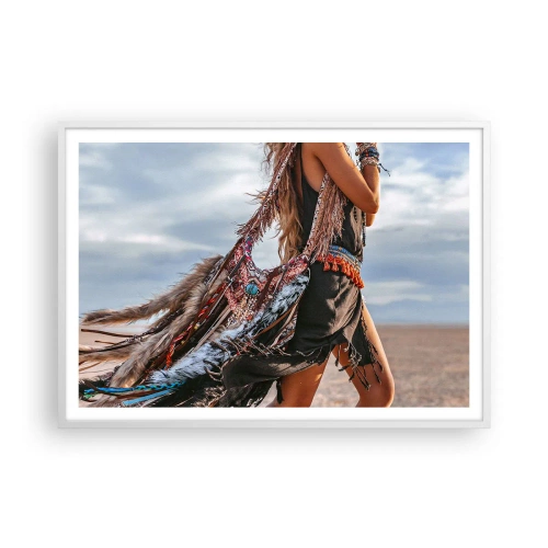 Poster in een witte lijst - Het meisje van de sjamaan - 100x70 cm