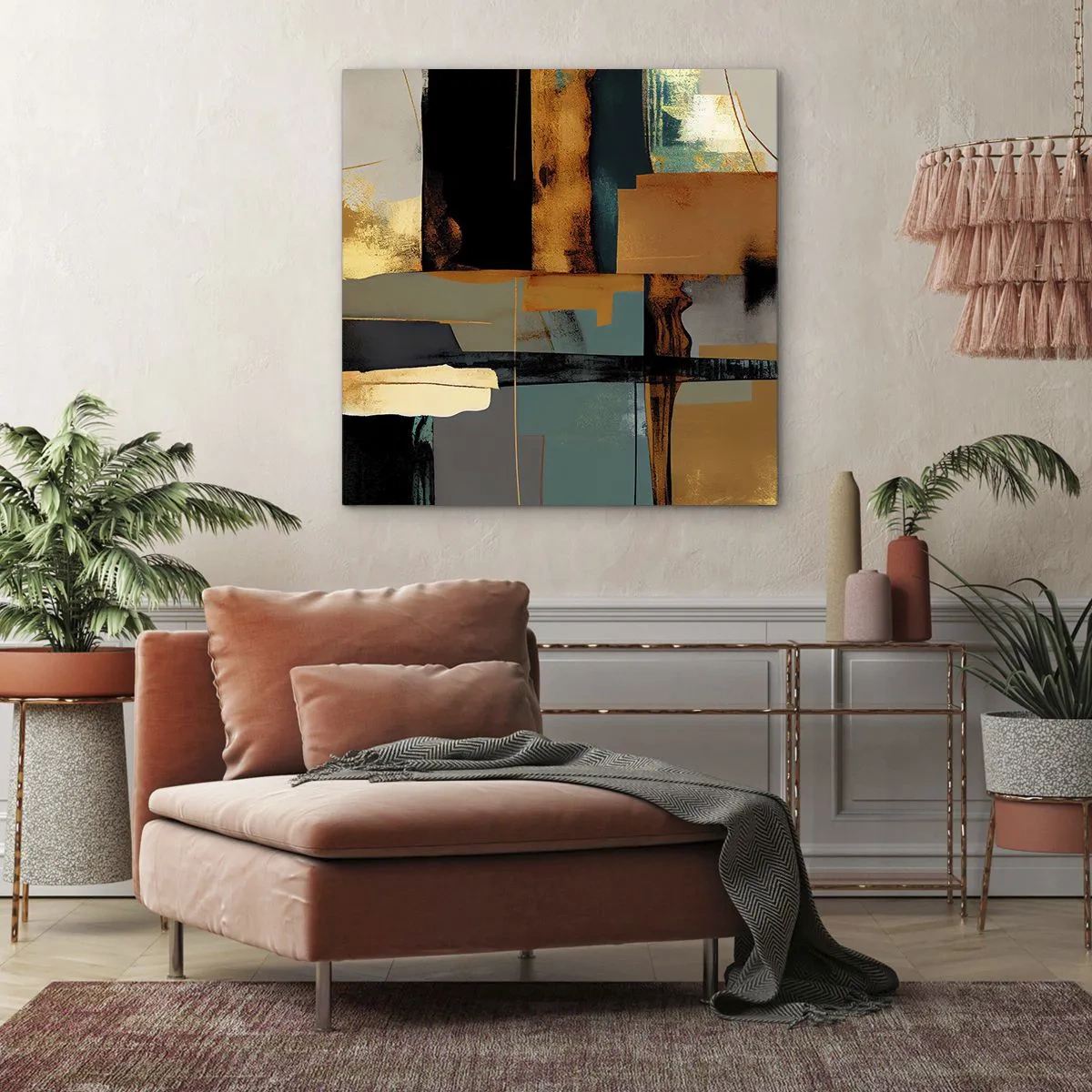 Schilderen op canvas - Abstractie – licht en schaduw - 70x70 cm