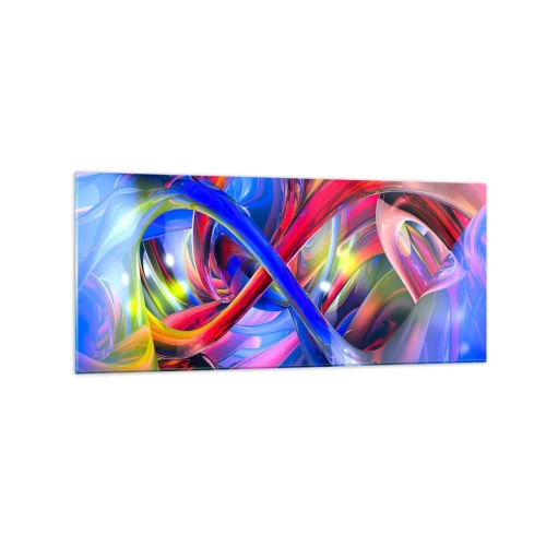Schilderen op glas - Een dans van kleuren - 120x50 cm