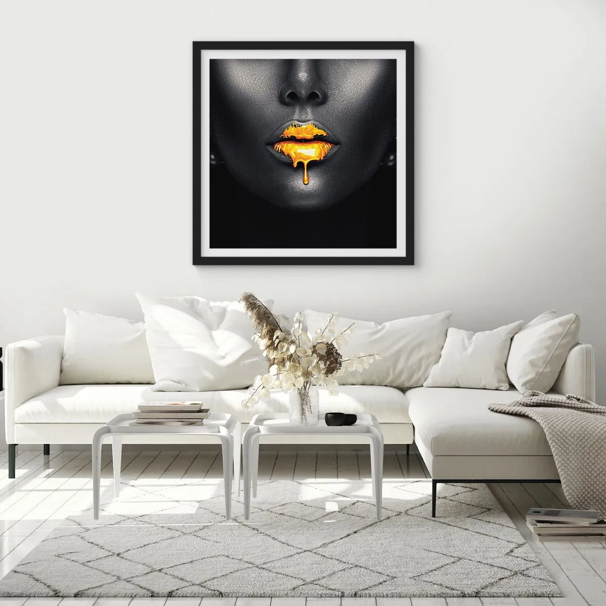 Poster in een zwarte lijst - Goldmouth - 30x30 cm