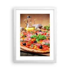 Poster in een witte lijst - Met echte Italiaanse smaak - 30x40 cm