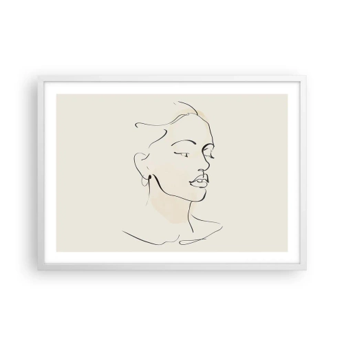 Poster in een witte lijst - Een bepaalde lijn - 70x50 cm