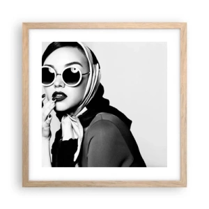 Een poster in een licht eiken lijst - Groeten uit de jaren 60 - 40x40 cm