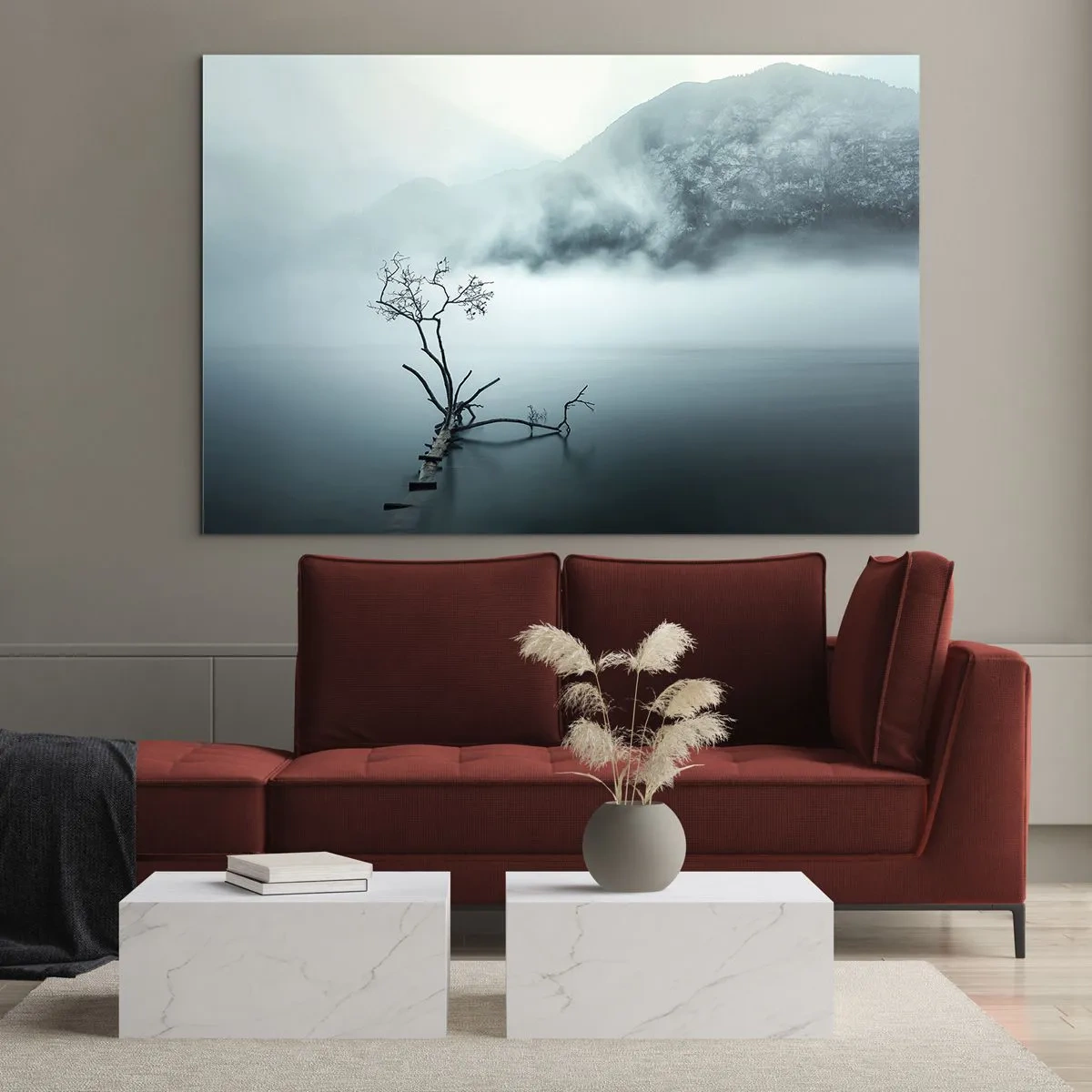 Schilderen op glas - Van water en mist - 120x80 cm