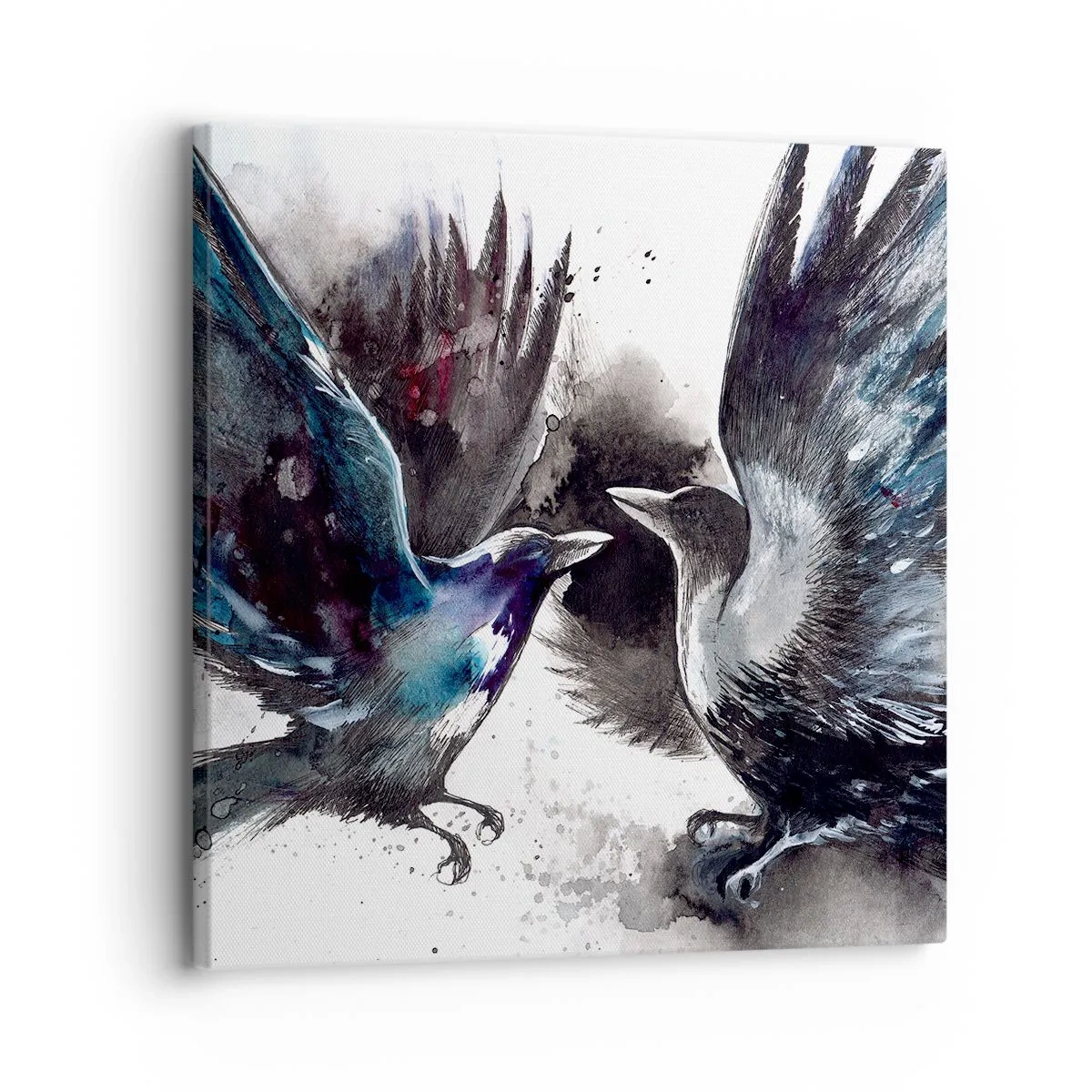 Schilderen op canvas - De ene kraai pikt de andere de ogen niet uit - 30x30 cm