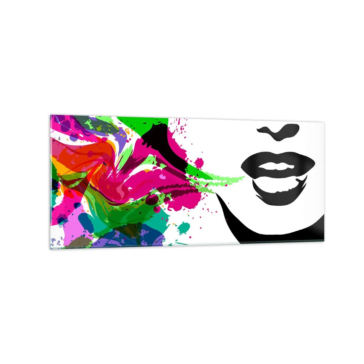 Schilderen op glas - Een verhaal in de kleuren van de regenboog - 120x50 cm