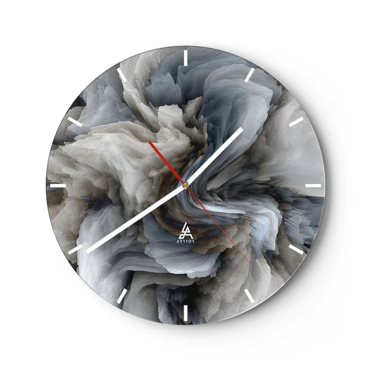 Wandklok - Klok - Steen en bloem - 40x40 cm