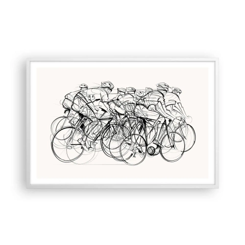 Poster in een witte lijst - Samen als team - 91x61 cm