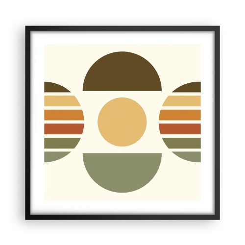 Poster in een zwarte lijst - In aardetinten - 50x50 cm