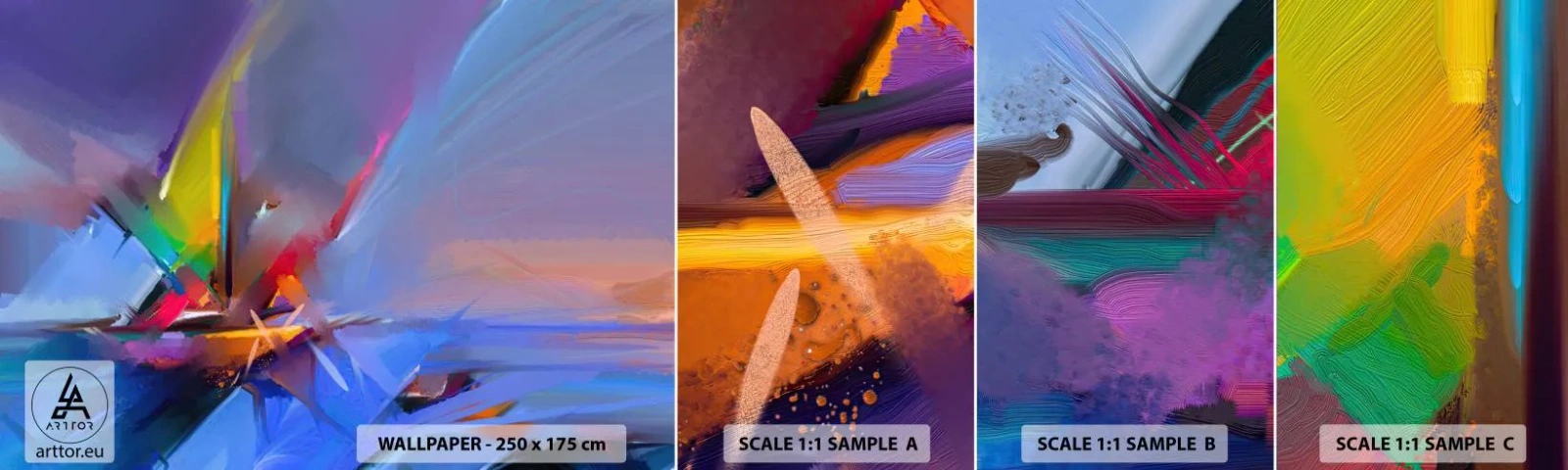 Fotobehang Monster Zelfklevend Deluxe Sticker - Propellers als een vogel - Abstractie, Deel, Zeilboot - 100x30 cm