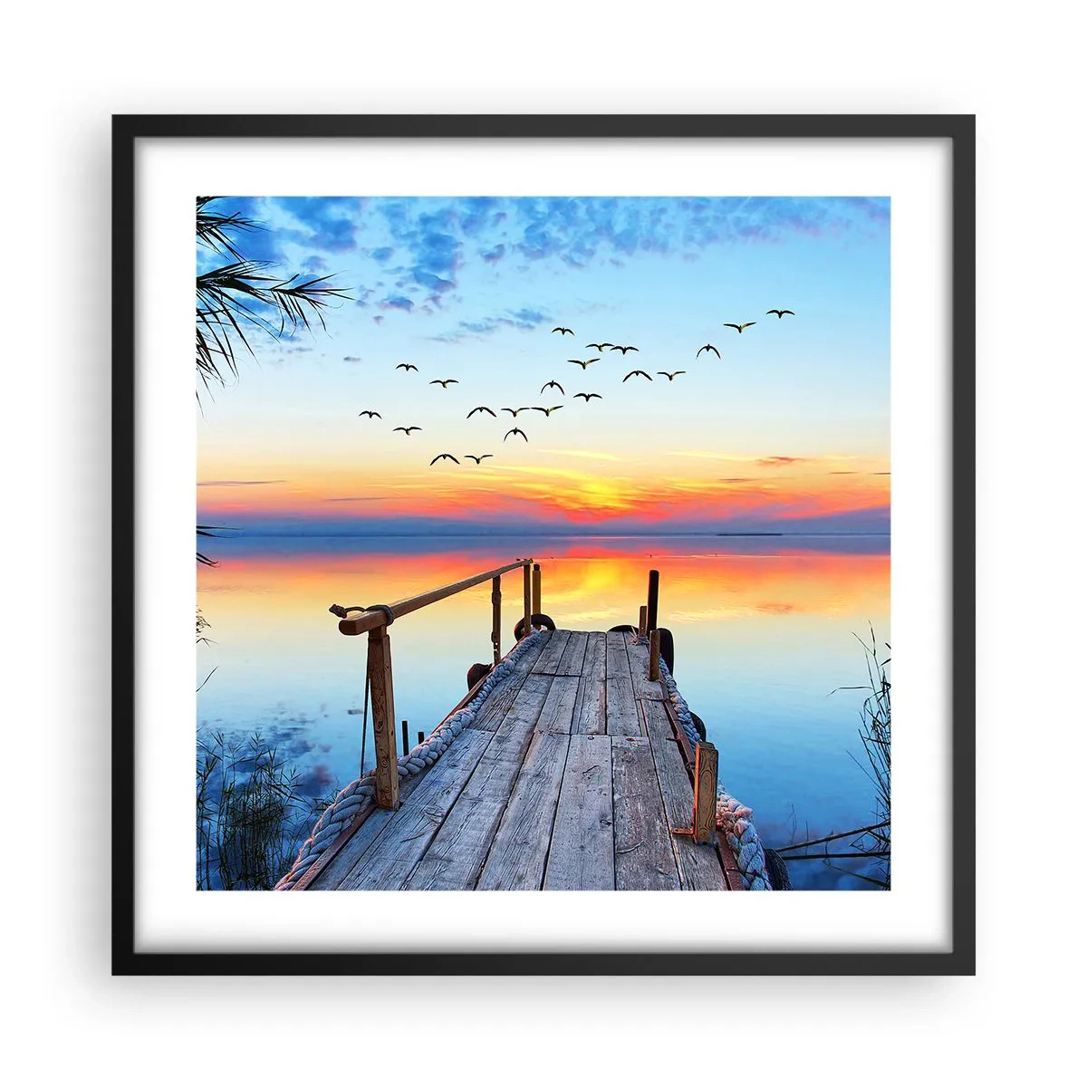 Poster in een zwarte lijst - Het is tijd om terug te gaan... - 50x50 cm