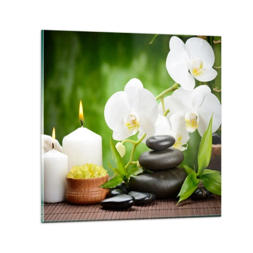 Schilderen op glas - Geurige, bloemige, delicate aanraking - 30x30 cm