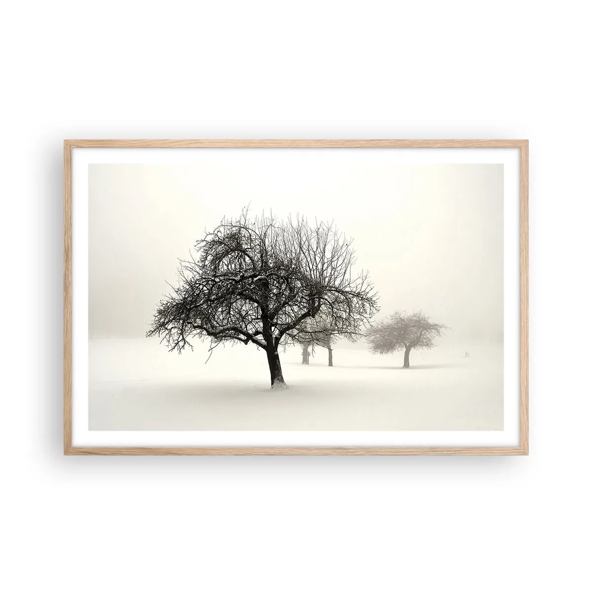 Een poster in een licht eiken lijst - Winterslaap - 91x61 cm