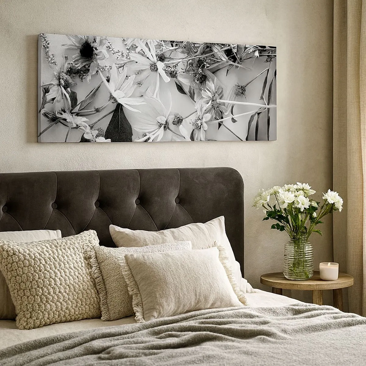 Schilderen op canvas - Niet-boeket bloemen - 100x40 cm