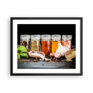 Poster in een zwarte lijst - Zodat het leven smaak heeft - 50x40 cm