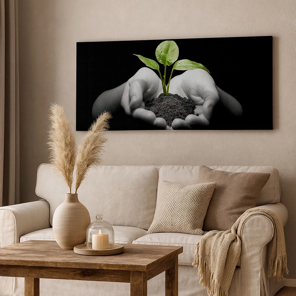 Schilderen op canvas - Ik hou van de natuur, ik bescherm haar - 100x40 cm