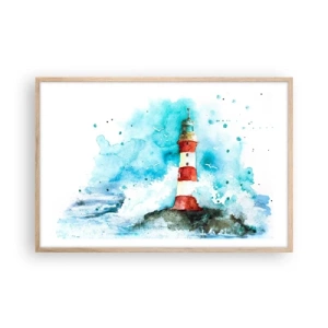 Een poster in een licht eiken lijst - Eenheid van de elementen - 91x61 cm