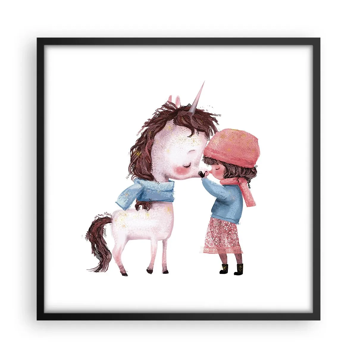 Poster in een zwarte lijst - Een winterverhaal - 50x50 cm