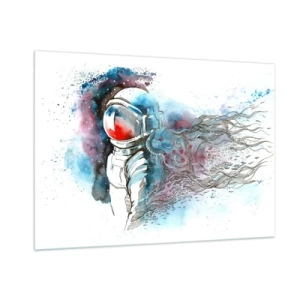 Schilderen op glas - Alleen met de kosmos - 100x70 cm