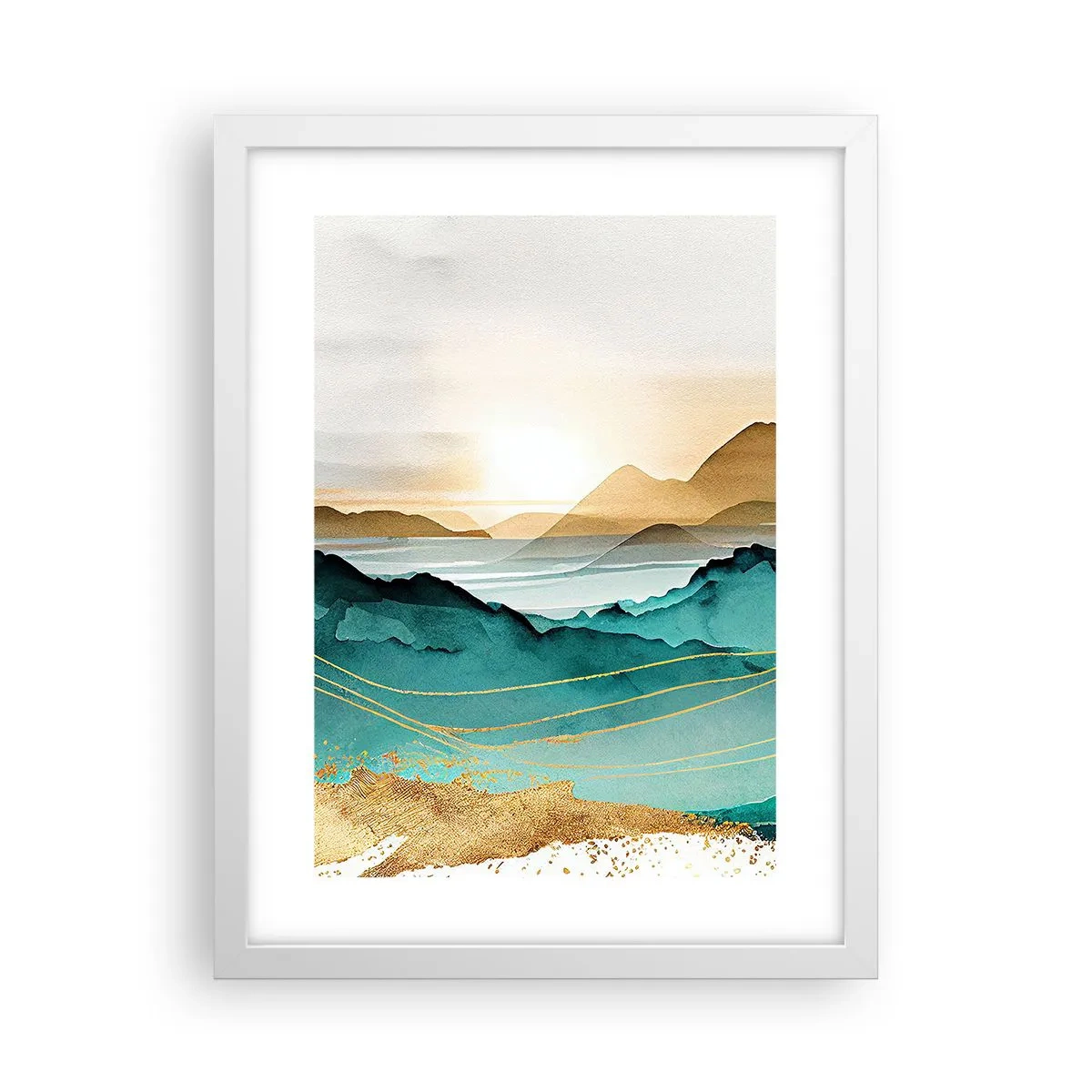 Poster in een witte lijst - Op de rand van abstractie – landschap - 30x40 cm