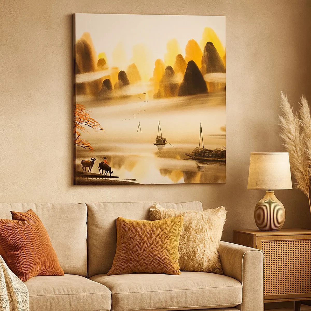 Schilderen op canvas - Verder dan het Verre Oosten - 30x30 cm