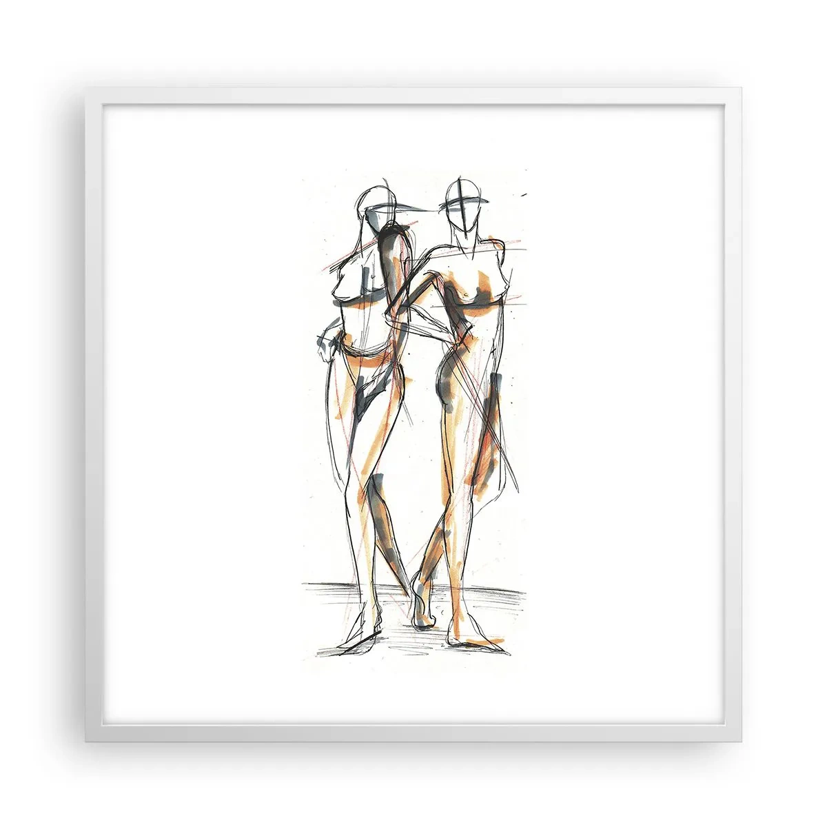 Poster in een witte lijst - Een studie van genade - 60x60 cm
