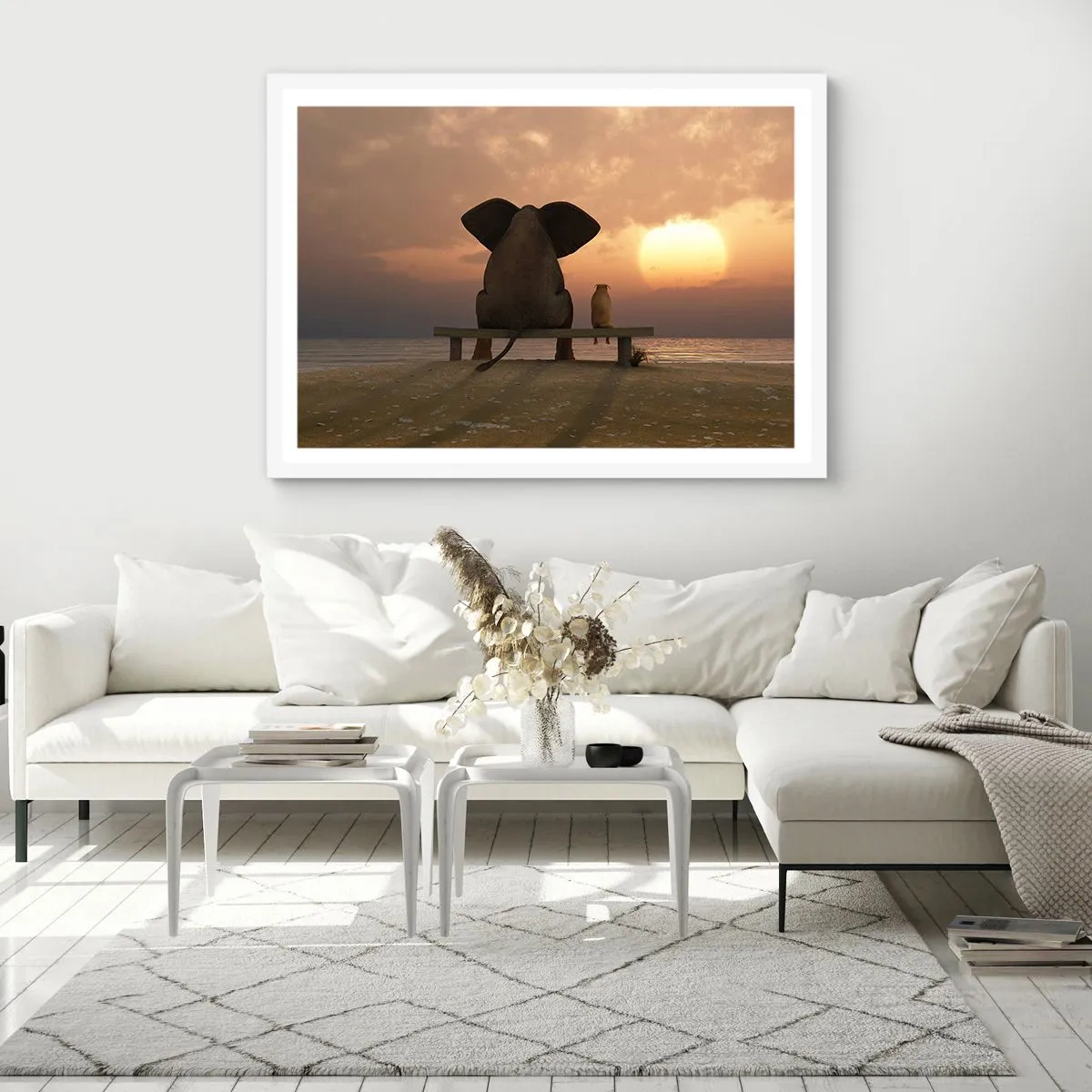 Poster in een witte lijst - Het is goed om samen stil te zijn - 40x30 cm