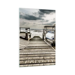 Schilderen op glas - Middernacht strand - 80x120 cm