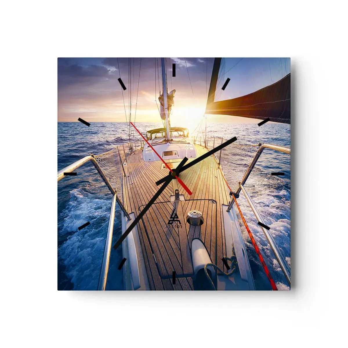 Wandklok - Klok - Lopend op de golven - 40x40 cm