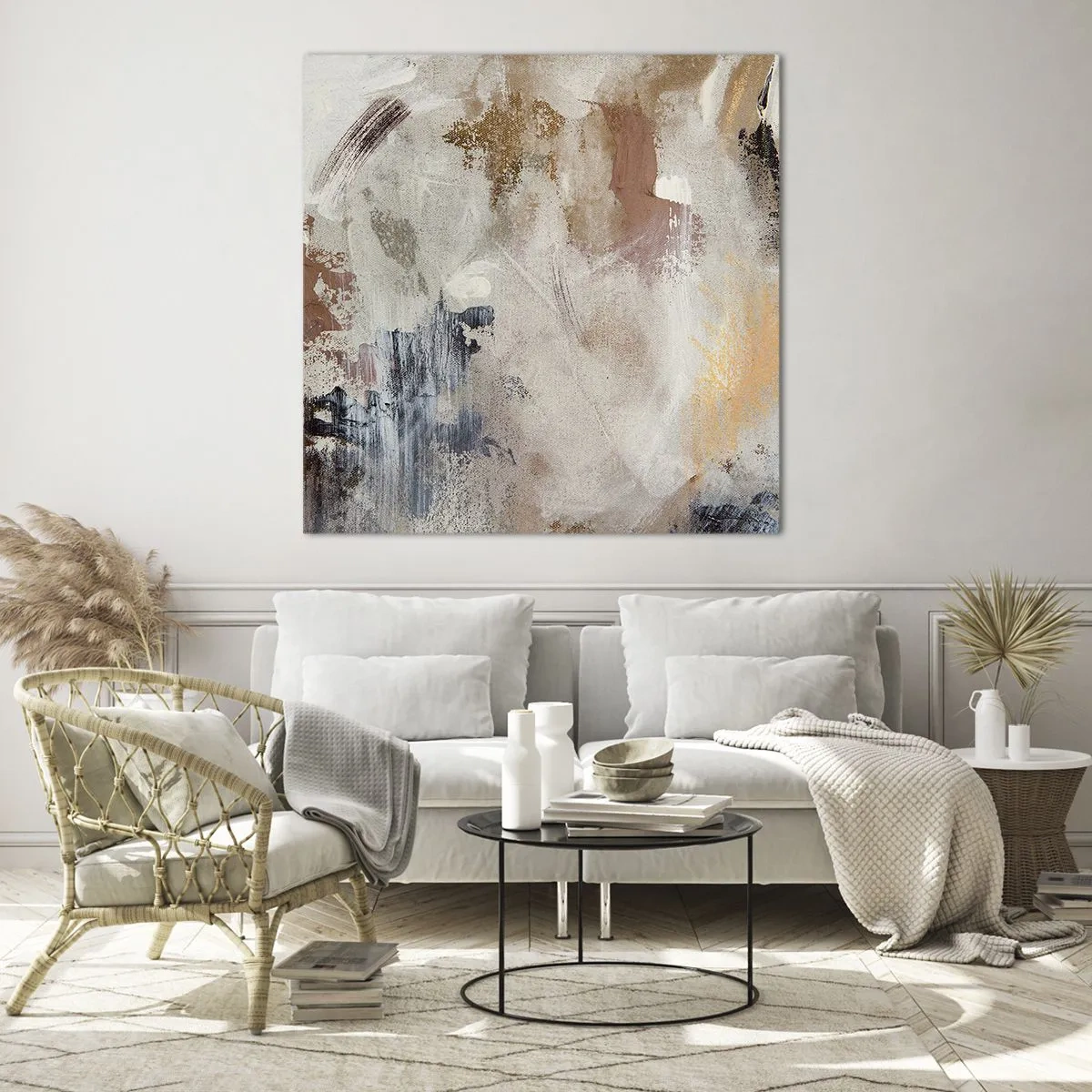 Schilderen op glas - Mistige abstractie - 70x70 cm