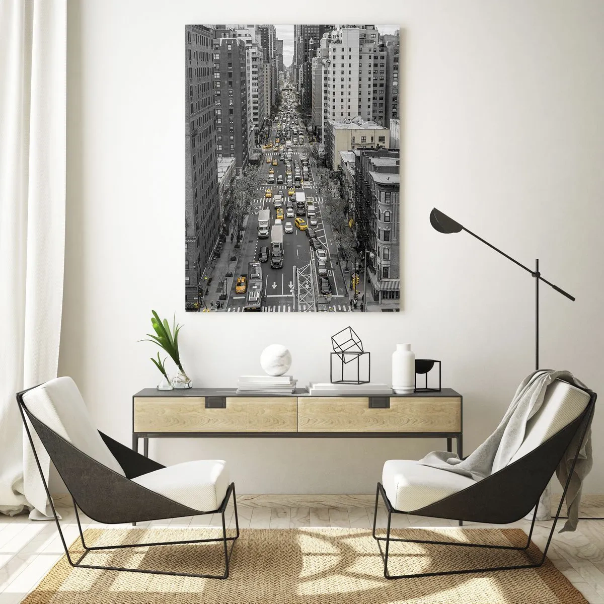 Schilderen op glas - New Yorks leven - 70x100 cm