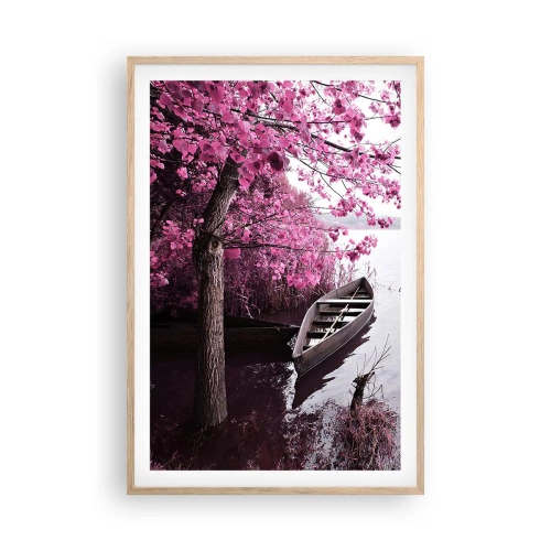 Een poster in een licht eiken lijst - In roze stilte - 61x91 cm