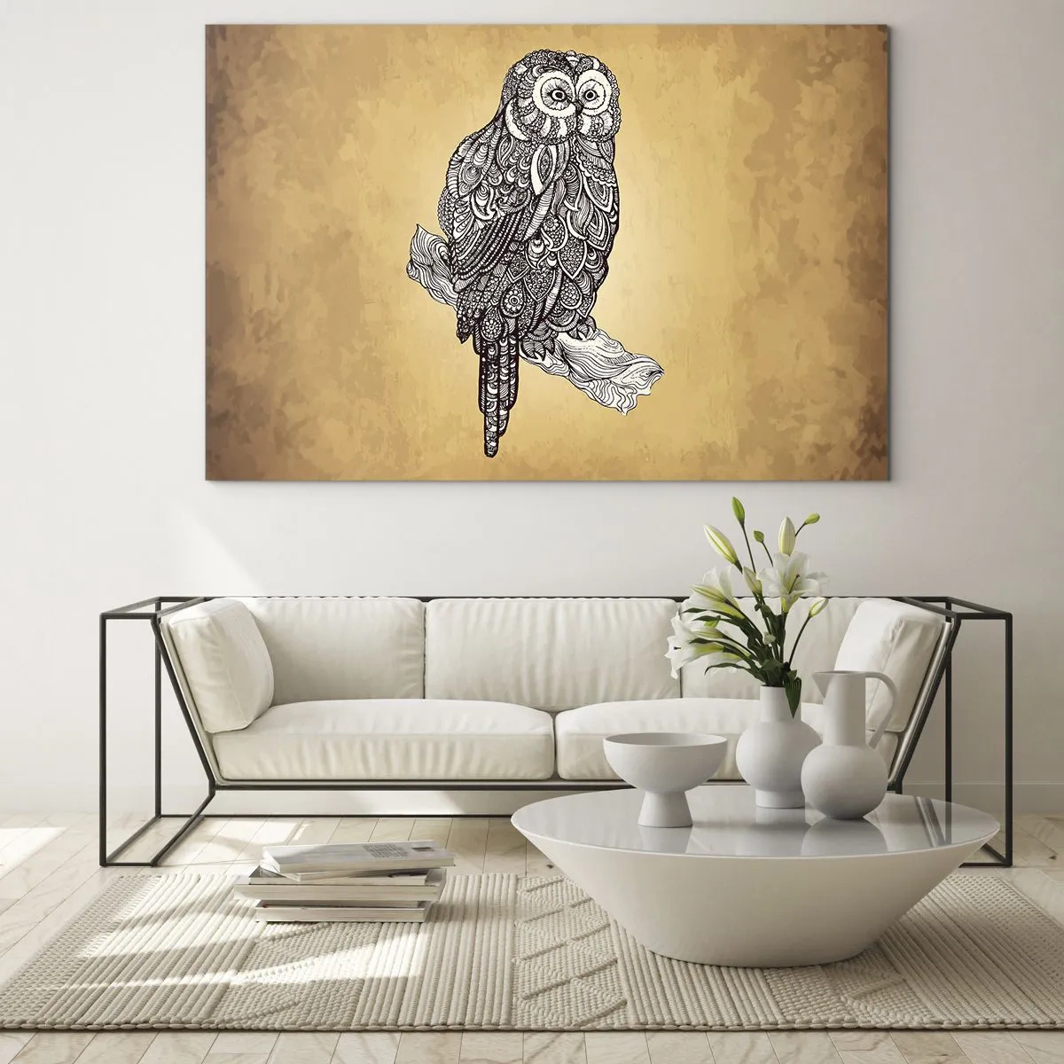 Schilderen op glas - Ingewikkelde ornamenten van wijsheid - 120x80 cm