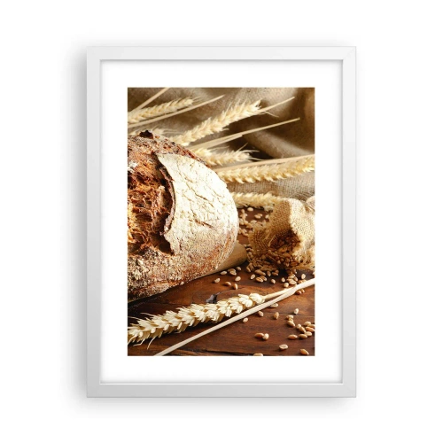 Poster in een witte lijst - Smakelijk, geurig, knapperig - 30x40 cm