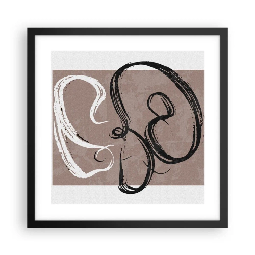 Poster in een zwarte lijst - Compositie – de zoektocht naar volheid - 40x40 cm